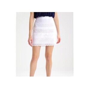 Gap NWT White Eyelet Lace-Trim Mini Skirt Size 6 Bohemian